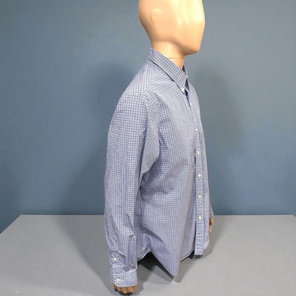 Polo by Ralph Lauren Men’s Blue & Black Plaid Button-Down Dress Shirt - Picture 11 of 16